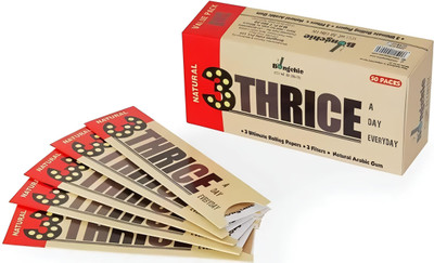 Bongchie Pack of 50 3 Gummed Papers and 3 Perforated Filters Per Pack 3 Rips 3 Tips-Brown Natural King Size 12 gsm Paper Roll(Set of 50, Brown)