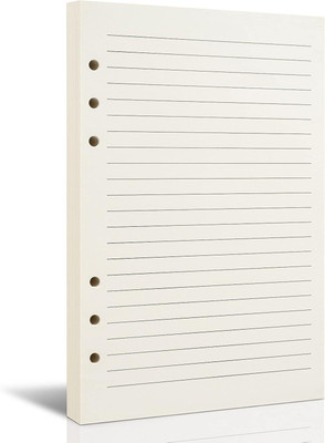 INNAXA A5 Refillable Paper for 6-Ring Binders,80 Sheets 160 Pages Line A5 100 gsm Journal Paper(Set of 1, White)