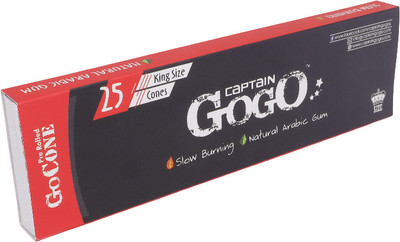 CAPTAIN GOGO 25 Cone unbleaches pre rolled cone king size Pre Rolled King Size 13 gsm Paper Roll(Set of 25, Black)