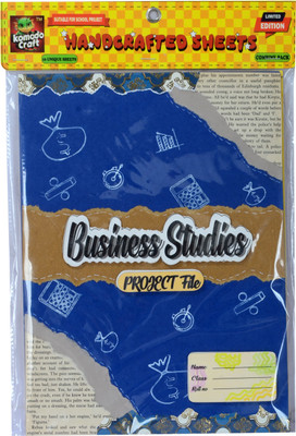 komodo craft KOMODO Handcrafted Project Sheets / Business Studies / Ideal For School Project no 21 x 29 cm 180 gsm A4 paper(Set of 1, Multicolor)
