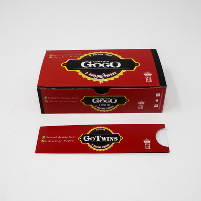 CAPTAIN GOGO Go twins Two skin and two tips Premium Quality Unrolled King size 13 gsm Paper Roll(Set of 1, Red)