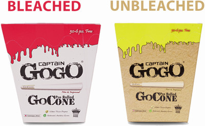CAPTAIN GOGO Pre pack of 56 Bleached and Unbleaches rolling paper king size Pre rolled King Size 13 gsm Paper Roll(Set of 2, Multicolor)