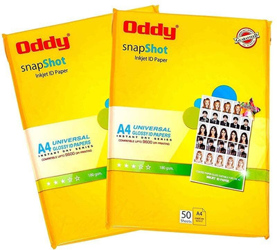 Oddy Inkjet Printer Photo Paper Unruled A4 180 gsm A4 paper(Set of 2, White)