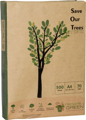 recycle green SOT UNRULED A4 70 gsm Printer Paper(Set of 1, White)