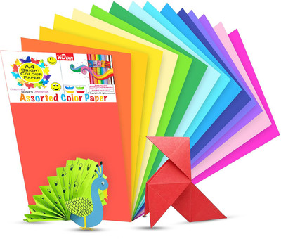 viDixn (VIDX-2) Multicolour A4 Size Sheet, (100 Piece) 10 Sheets Each Colour (Pack-1) UnRuled A4 120 gsm A4 paper(Set of 1, Multicolor)