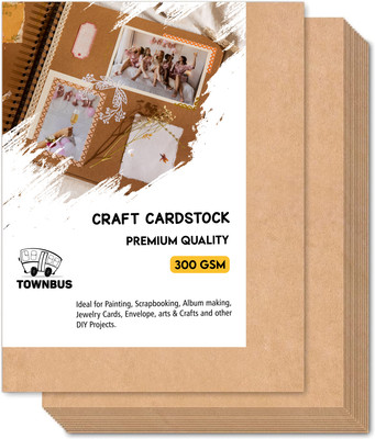 TOWNBUS Premium 25 Nos Unruled A4 300 gsm Drawing Paper(Set of 1, Brown)
