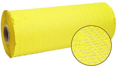 PackSmith paper honeycomb roll with dispenser box | Expands hex to 160 meter | Plastic alternative | Packaging & shipping supplies bubble wrap roll (390mm / 16 inch x100 meter ) 80 gsm Coloured Paper(Set of 1, Yellow)