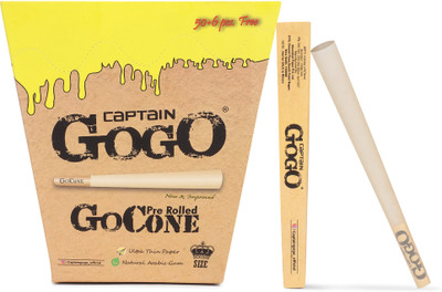 CAPTAIN GOGO Pre pack of 56 Unbleaches rolling paper king size pre rolled King Size 13 gsm Paper Roll(Set of 56, Brown)