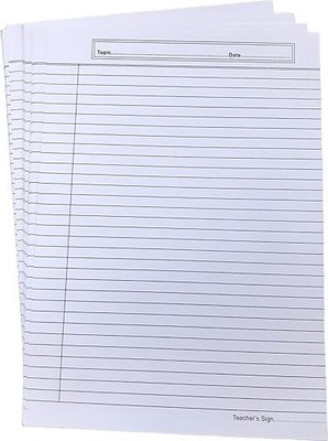 Eclet A4 Size One Side Ruled white Sheet (Pack of 100 Sheets) for Project/Assignment/Practical/Homework(A4-100-white) A4 100 gsm Project Paper(Set of 1, White)