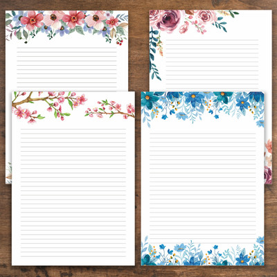 Zaslan Letter Writing Paper Ruled A4 100 gsm A4 paper(Set of 68, Multicolor)