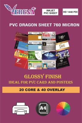 verena PVC Dragon Sheet A4 Size 760 Micron (Set of 20 Cores and 40 Overlays) Ruled A4 800 gsm A4 paper(Set of 1, White)