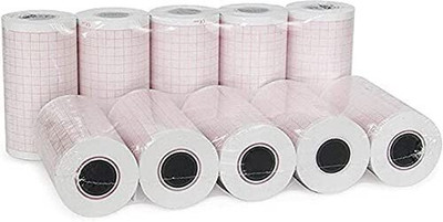 Medroof ECG Graph Paper Thermal Paper Cardiology Recording ECG Paper Roll 80 Mm X 20 Mtr 70 gsm Graph Paper(Set of 6, Red Black)