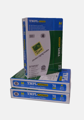 TNPL A4 Sheet 70 GSM Unruled A4 70 gsm A4 paper(Set of 3, White)