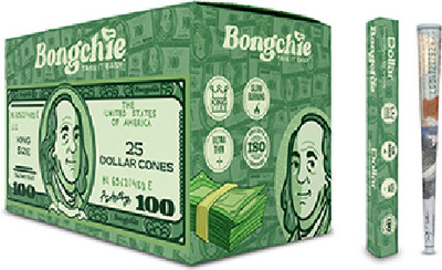 Bongchie Perfect Roll - Dollar Cones Box of 25 | King Size | 14 gsm A4 paper(Set of 1, Green)