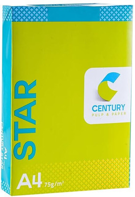 CENTURY STAR UN RULED 21 CM X 29.7 CM 75 gsm A4 paper(Set of 10, White)