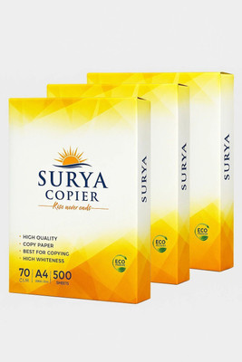 SURYA COPIER Surya Copier Unrule A4 70 gsm A4 paper(Set of 5, White)