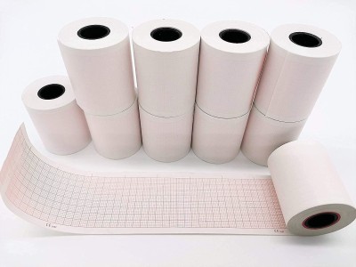 Surgiway Bionet NA 215MM X 20 MTR 80 gsm Thermal Paper(Set of 10, White, Pink)