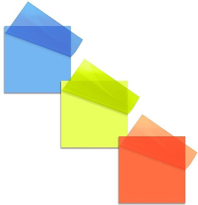 MR CRAFT Multicolor 150 Sheets Transparent Self Stick Note, 3 Colors Stylish 3 x 3 inch 70 gsm Transparent Paper(Set of 150, Multicolor)