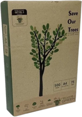recycle green SOT UNRULED A4 75 gsm Printer Paper(Set of 1, White)