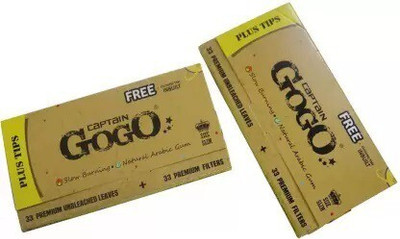 CAPTAIN GOGO Arabic Slow Burning Paper with Filters Crushing Tray Unruled King 13 gsm Paper Roll(Set of 2, Brown)