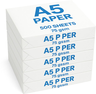 Stitchkraft a5-1 unrule 148 X 210mm 75 gsm Inkjet Paper(Set of 5, White)