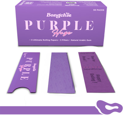 Bongchie Box of 50 Bleached Rolling Papers King Size 120 gsm Multipurpose Paper(Set of 1, Purple)