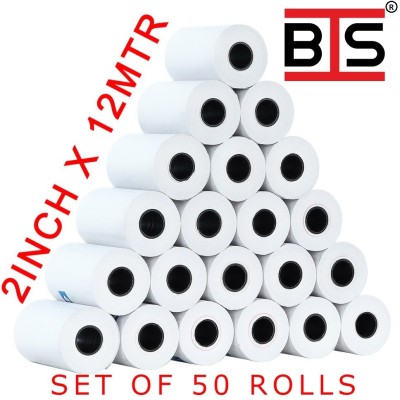 BIS SWIPE MACHINE THERMAL PAPER ROLL 2INCH X 12MTR 55 gsm Thermal Paper(Set of 50, White)