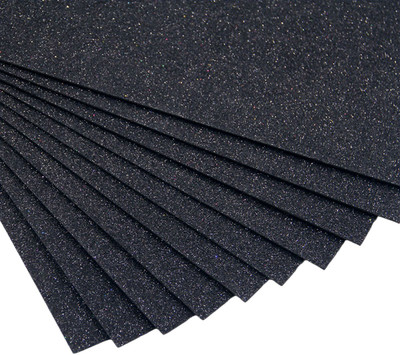 Tlismi 3D EVA flash foam Self-Adhesive thick Glitter Sheet for Scrapbooking Art & Craft Sparkle A4 80 gsm A4 paper(Set of 10, Black)