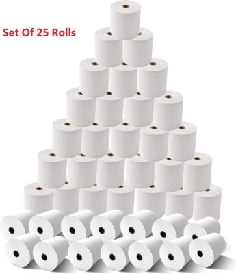 BIS POS THERMAL PAPER ROLL 79MM (3 inch) X 50 MTRS PACK 50 gsm Thermal Paper(Set of 25, White)