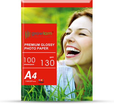 Growlam Premium Glossy Unruled A4 Size Photo Paper – Water Proof, Instant Drying 130 gsm Photo Paper(Set of 1, White)