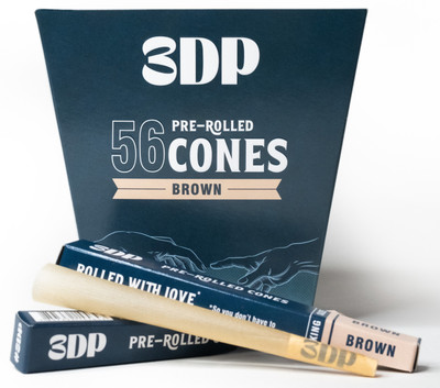 3dp PRE ROLLED CONES BROWN KING SIZE 109mm 13 gsm Transparent Paper(Set of 1, Brown)