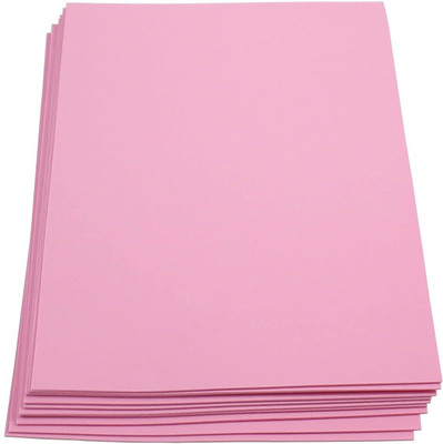 manrish Pink Foam Sheet Art&Craft/Gift Wrapping/Scrapbooking/Craft Project (pack of 10) unruled 2mm 100 gsm A4 paper(Set of 1, Pink)