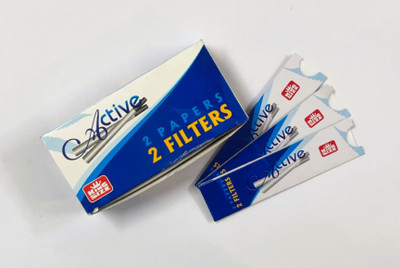 Proactive Duo 2Papers + 2Filters Ultra Premium Unrolled King Size Slim 13 gsm Paper Roll(Set of 50, White)