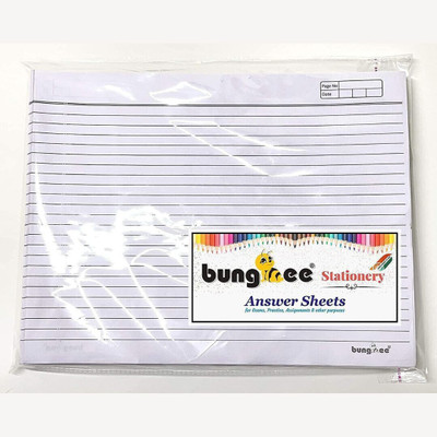 Bungbee Answer Sheets for Exam practice CBSE No Margin,No Hole /1440 Pages /720 Sheets Ruled A3 80 gsm A3 Paper(Set of 360, White)
