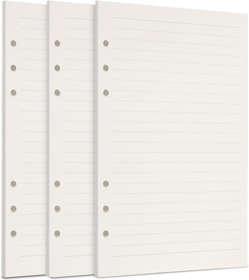 INNAXA A5 Refill Paper | 6-ring binder | 60 sheets/120 pages Each | Total 360 Pages | Dotted A5 100 gsm Journal Paper(Set of 3, Ruled Paper)