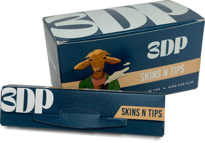 3dp Skins N Tips Unbleached/Brown With Tips Unrules KING SIZE SLIM 13 gsm Transparent Paper(Set of 10, Brown)