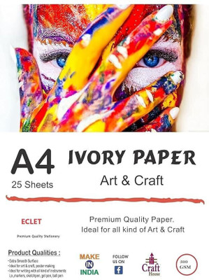 Freedy A3 Size,225 GSM Smooth Finish Ivory Drawing Paper White, 8.25x11.5 Inch,Pack of 20 Sheets A3 90 gsm A3 Paper(Set of 1, ivory)