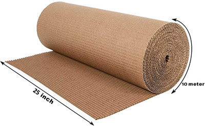 FeelBlue Corrugated roll of 25 Inch NA 25 Inch*10 meter 140 gsm Paper Roll(Set of 1, Brown)