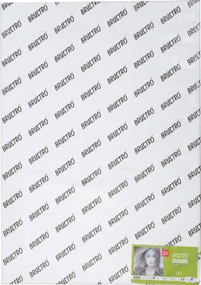 BRuSTRO drawing and sketching loose sheet A2 200 gsm Drawing Paper(Set of 1, White)