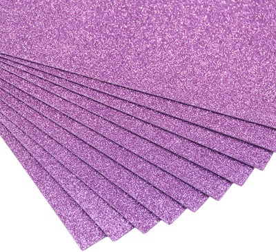 Tlismi 3D EVA flash foam Self-Adhesive thick Glitter Sheet for Scrapbooking Art & Craft Sparkle A4 80 gsm A4 paper(Set of 10, Light Purple)