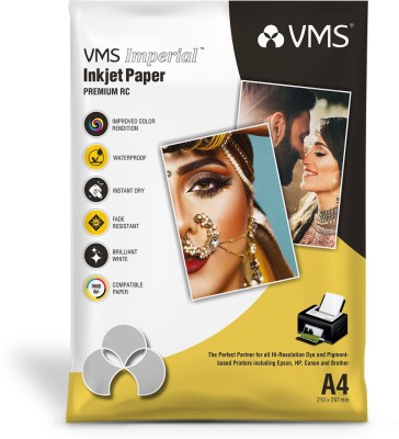 VMS Imperial High Glossy A4 (20 Sheets) 260 gsm Inkjet Paper(Set of 1, White)