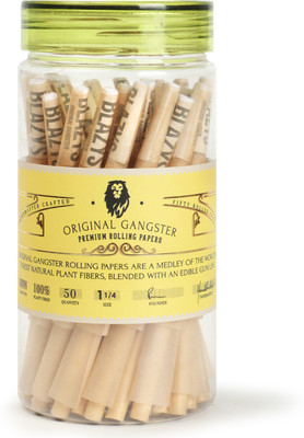 original gangster Original Gangster Brown 1¼ Size 50 pre-rolled cones, Vegan, Ultra Thin, Super Smooth 1 1/4 size 14 gsm Transparent Paper(Set of 1, Brown)