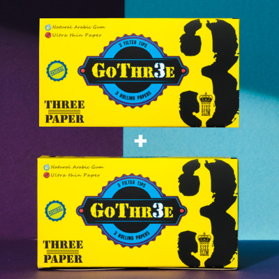 CAPTAIN GOGO THR3E Paper with THR3E Filter Unruled King 13 gsm Unrolled King Size 13 gsm Paper Roll(Set of 2, Brown)