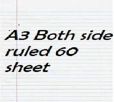 Eclet A3 Size Both Side Ruled White 60 Sheets for School, Colleges, Project, Assignments, Practical Etc Multipurpose A3 90 gsm Project Paper(Set of 1, White)