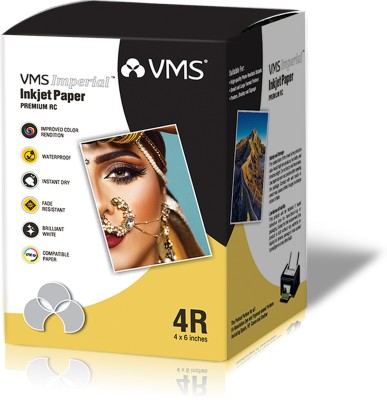 VMS Imperial Colour Inkjet Photo Paper 400 Sheets High Glossy 4x6 4R 260 gsm Inkjet Paper(Set of 1, White)
