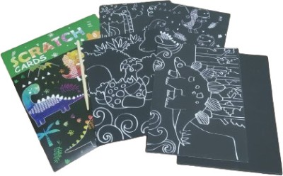 PRANCING UNICORN Scratch Cards Unruled Plain A5 50 gsm Drawing Paper(Set of 1, Black)