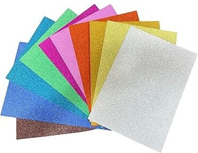 ColorSplash Holographic Paper Non Shed Sparkle Craft Sheets Sparkle Card blank A4 250 gsm Craft paper(Set of 10, Multicolor)