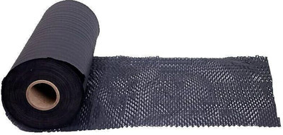 JPPL paper honeycomb roll with dispenser box | Expands hex to 160 meter | Plastic alternative | Packaging & shipping supplies bubble wrap roll (390mm / 16 inch x100 meter ) 80 gsm Coloured Paper(Set of 1, Black)