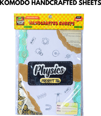 komodo craft KOMODO Handcrafted Project Sheets / Physics / Ideal For School Project no 21 x 29 cm 180 gsm A4 paper(Set of 1, Multicolor)