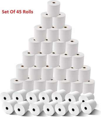 BIS OFFICE THERMAL PAPER ROLL 79MM (3 inch) X 25MTRS 50 gsm Thermal Paper(Set of 45, White)